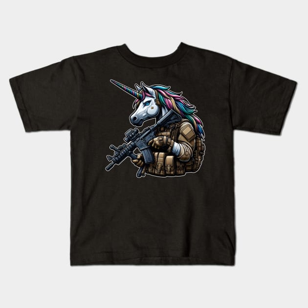 Tactical Unicorn - Star Kids T-Shirt by WolfeTEES